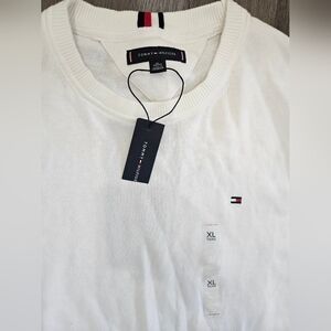 Tommy Hilfiger Classic White Crewneck Men's Sweater - Size XL